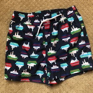 Janie & Jack ships swim trunks 18-24mo